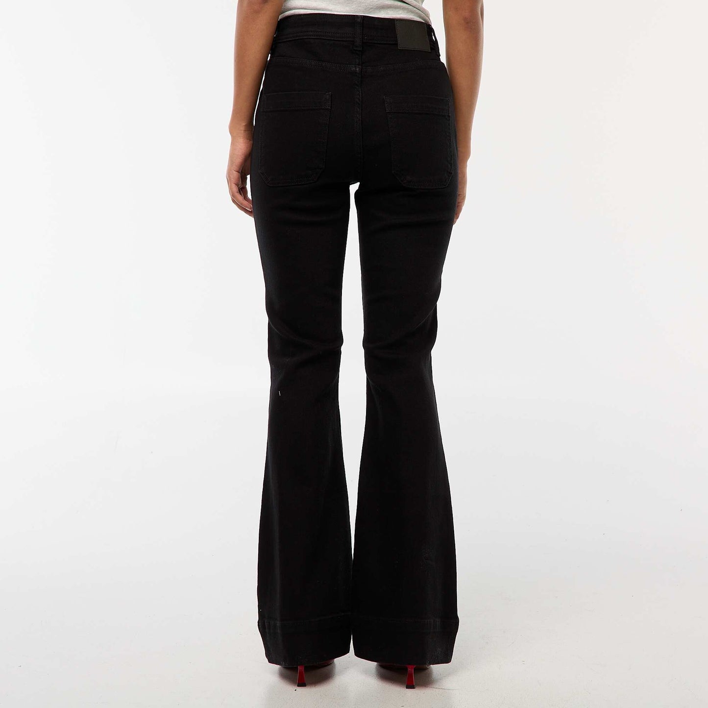 High-Waisted Flare/Bootcut Jeans BLACK