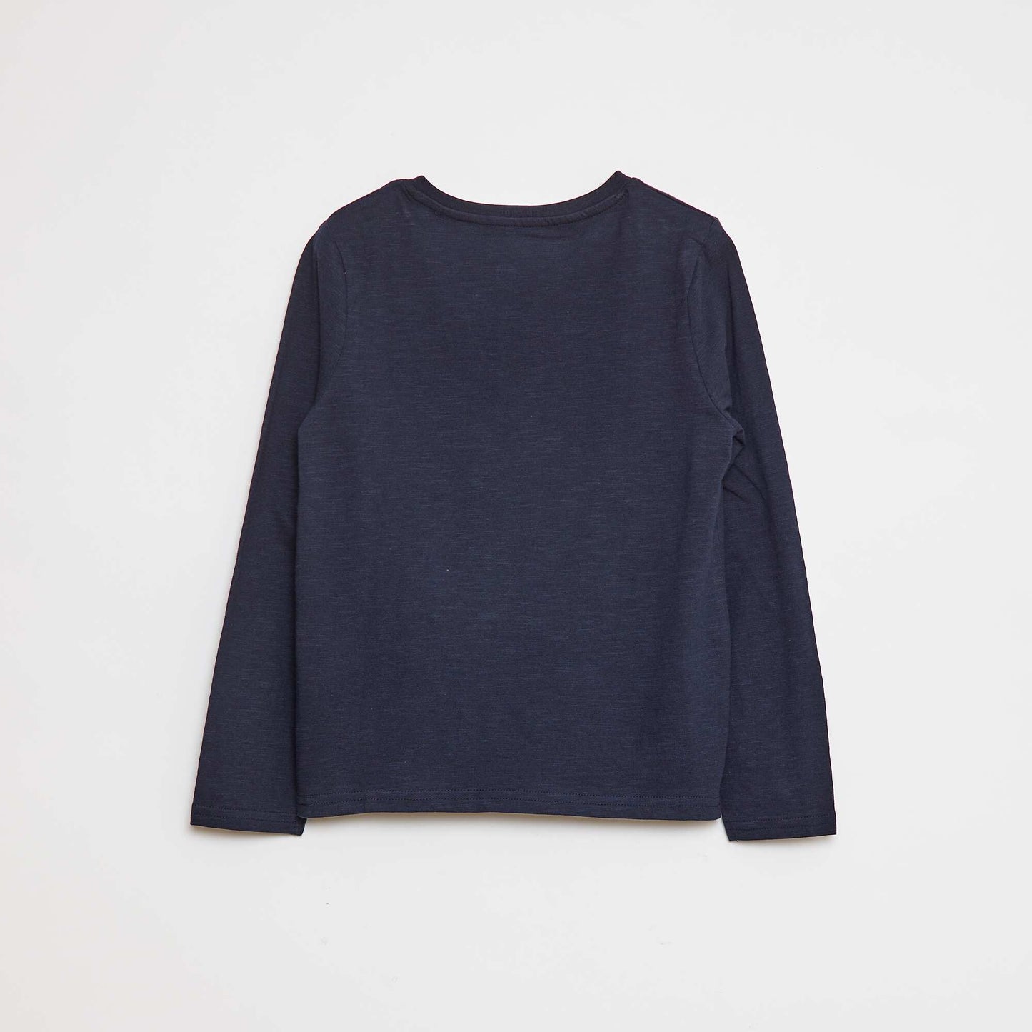 Long-sleeved T-shirt with grandad collar BLUE
