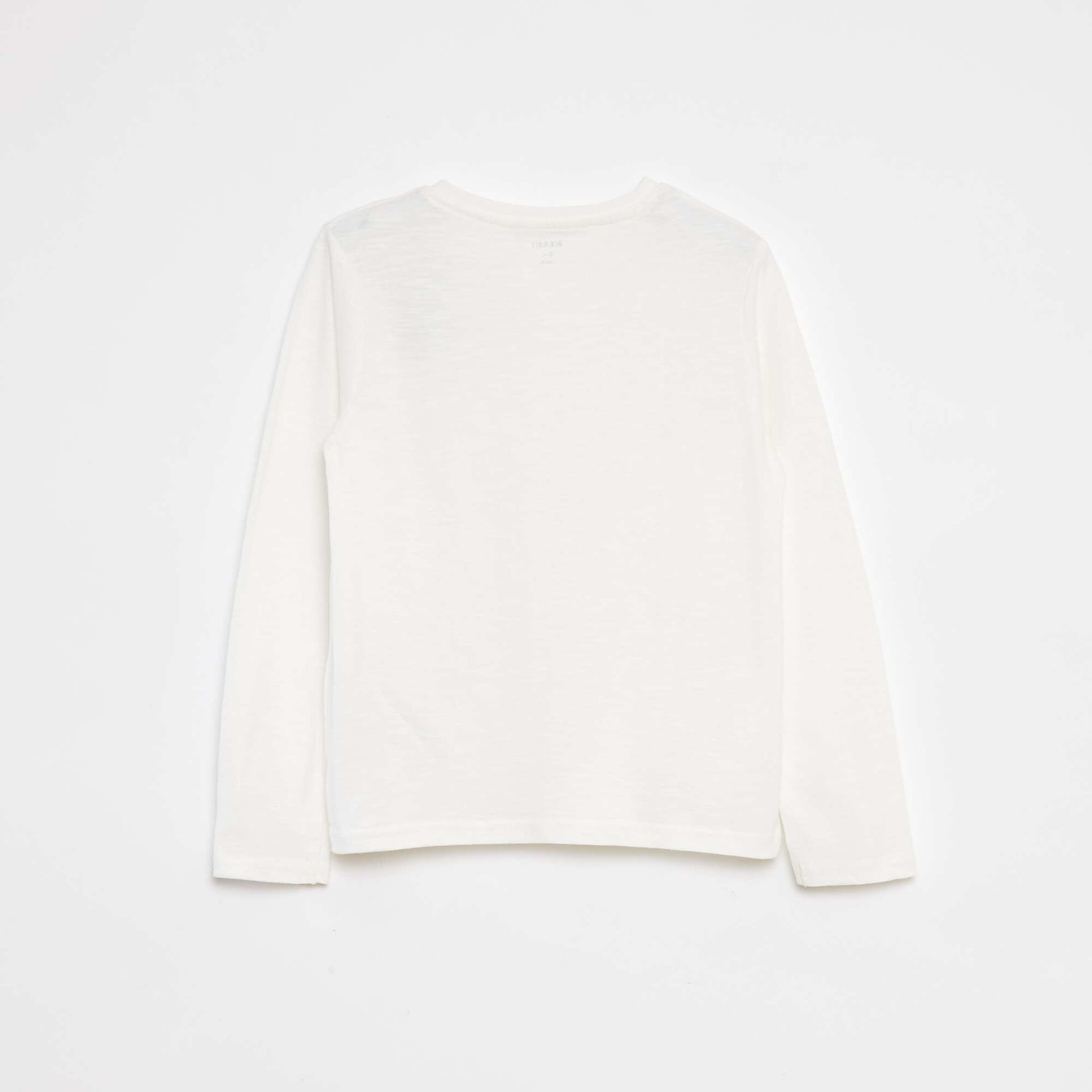 Long-sleeved T-shirt with grandad collar WHITE