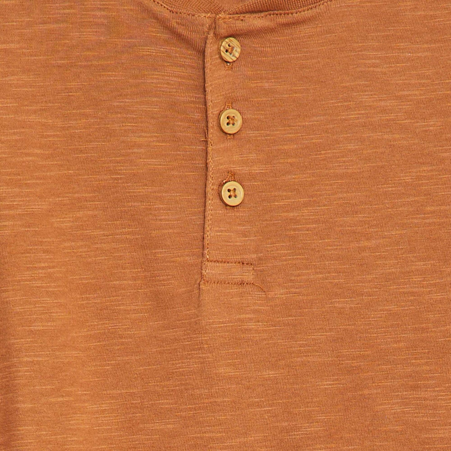 Long-sleeved T-shirt with grandad collar BROWN
