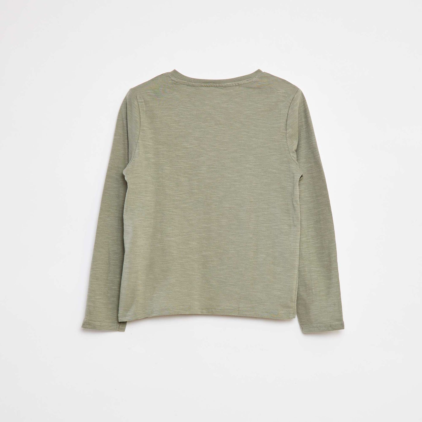 Long-sleeved T-shirt with grandad collar GREEN
