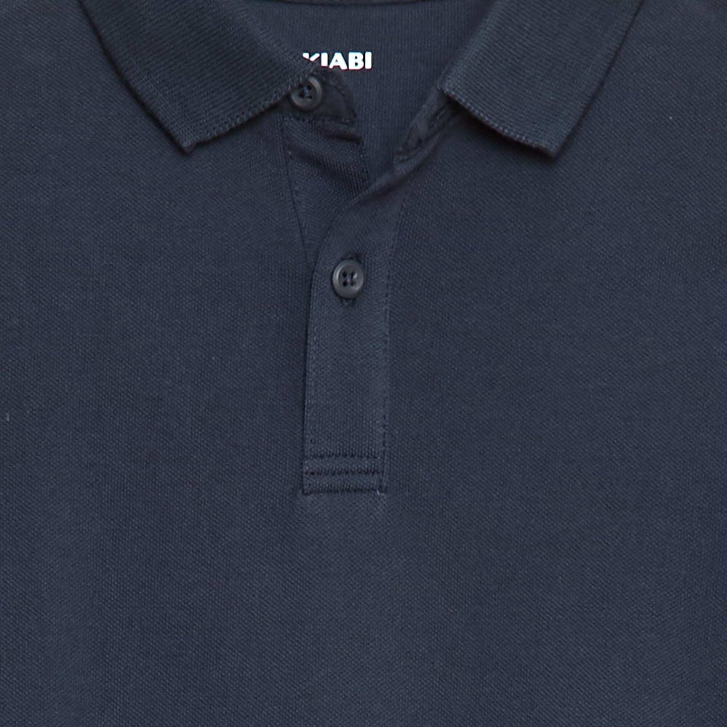 Long-sleeved piqué knit polo shirt BLUE