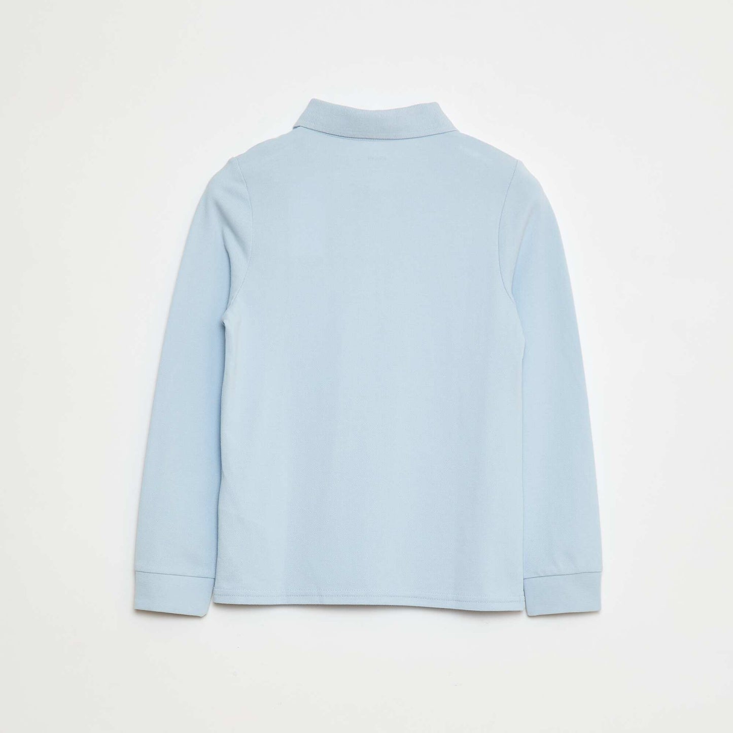 Long-sleeved piqué knit polo shirt BLUE