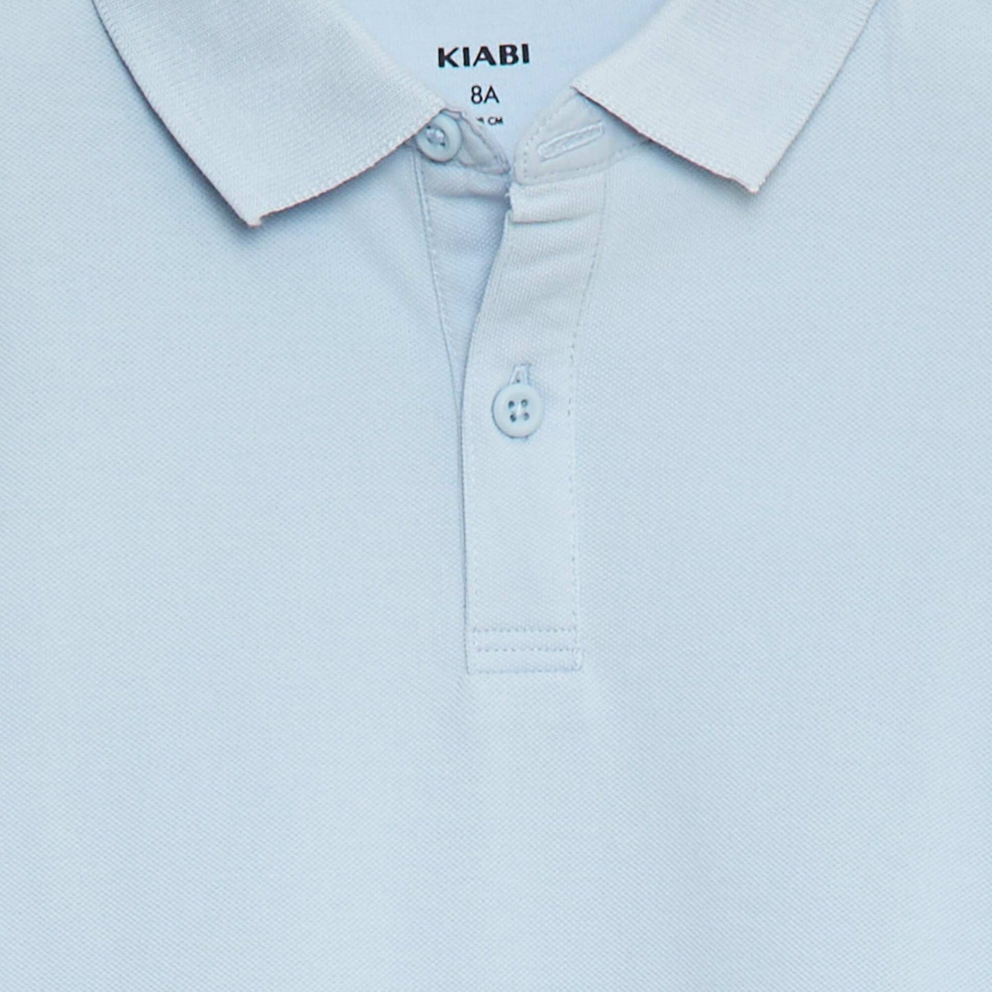 Long-sleeved piqué knit polo shirt BLUE