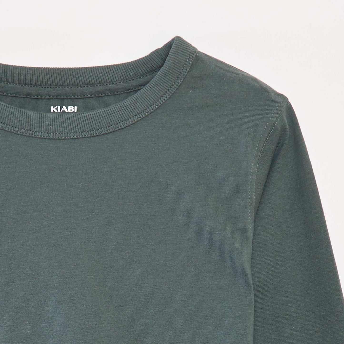 Plain long-sleeved T-shirt GREEN