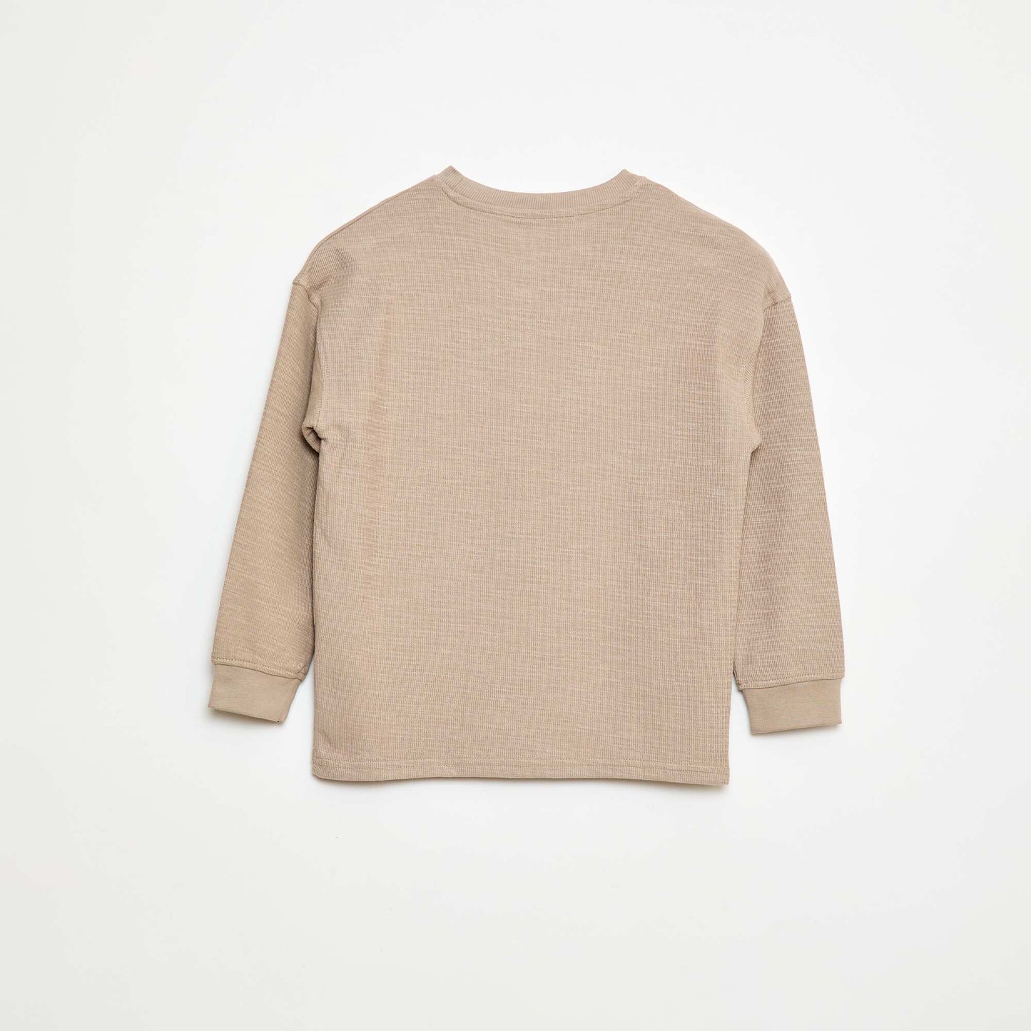Knit T-shirt with embroidery BEIGE