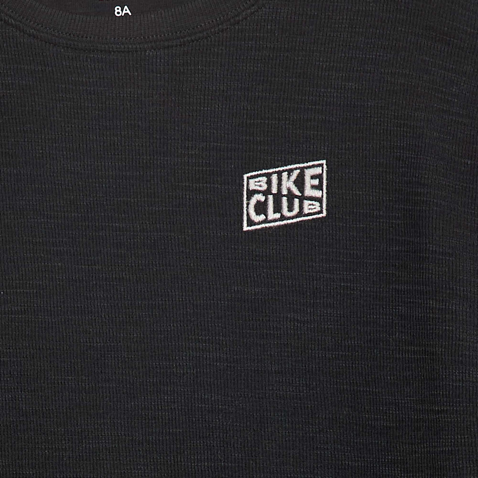 Knit T-shirt with embroidery BLACK