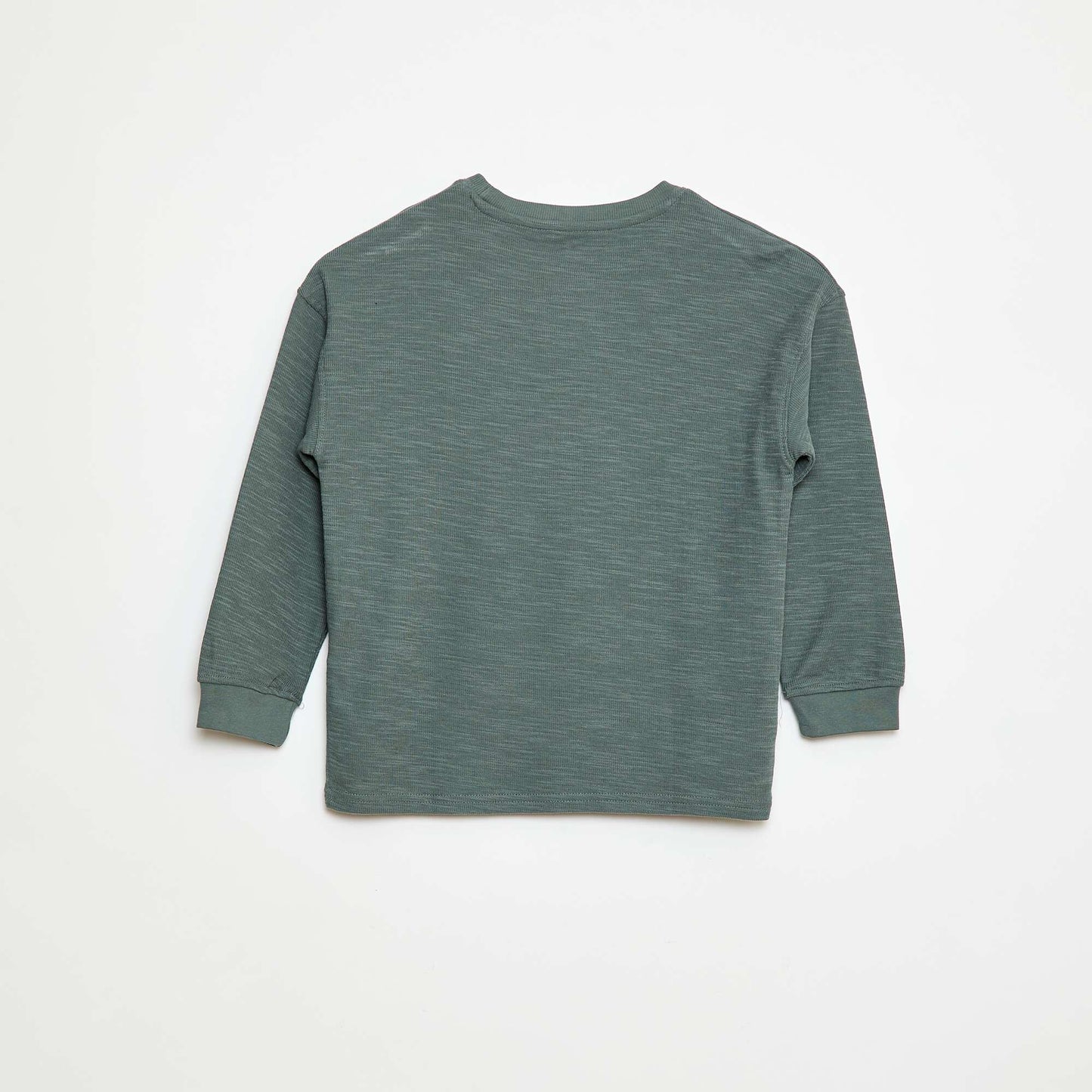 Knit T-shirt with embroidery GREEN