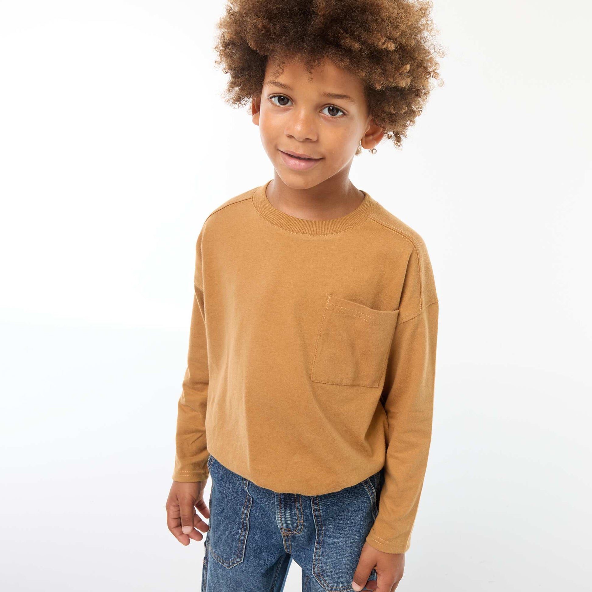 Plain loose-fit T-shirt BEIGE