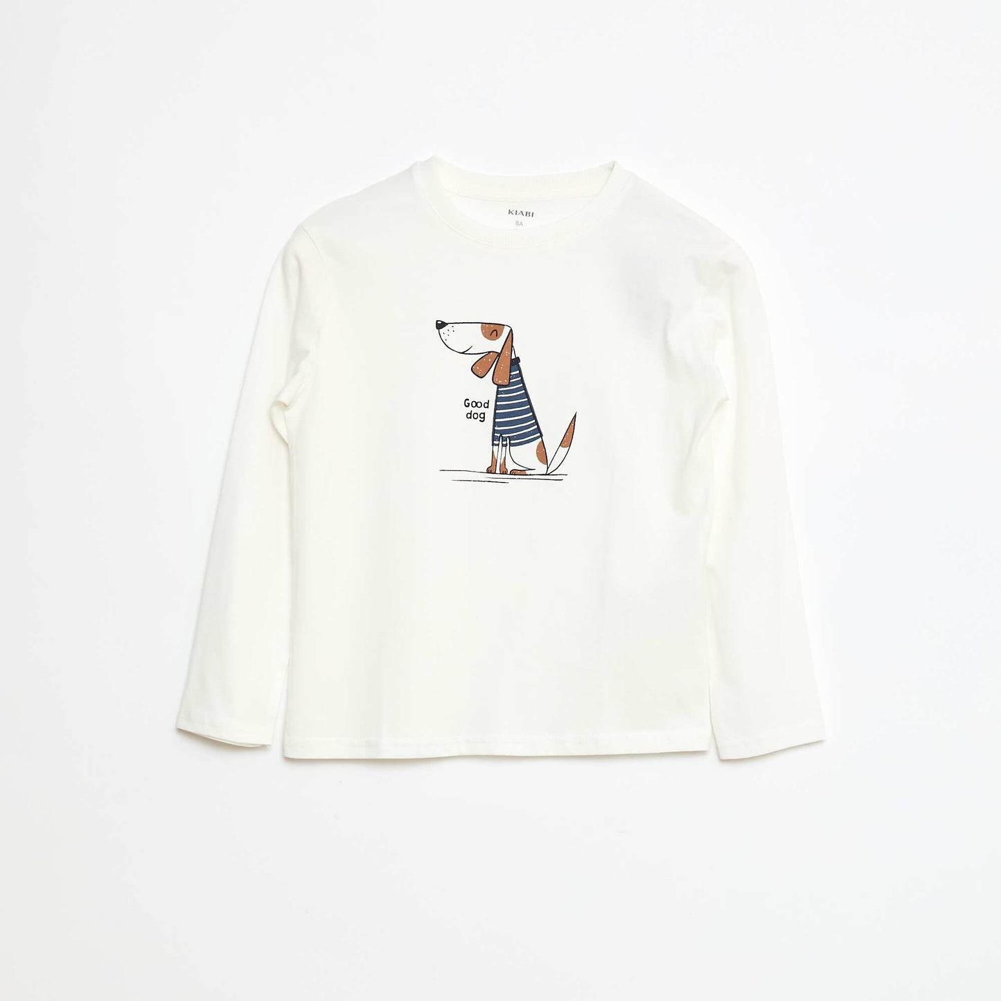 Printed long-sleeved T-shirt WHITE