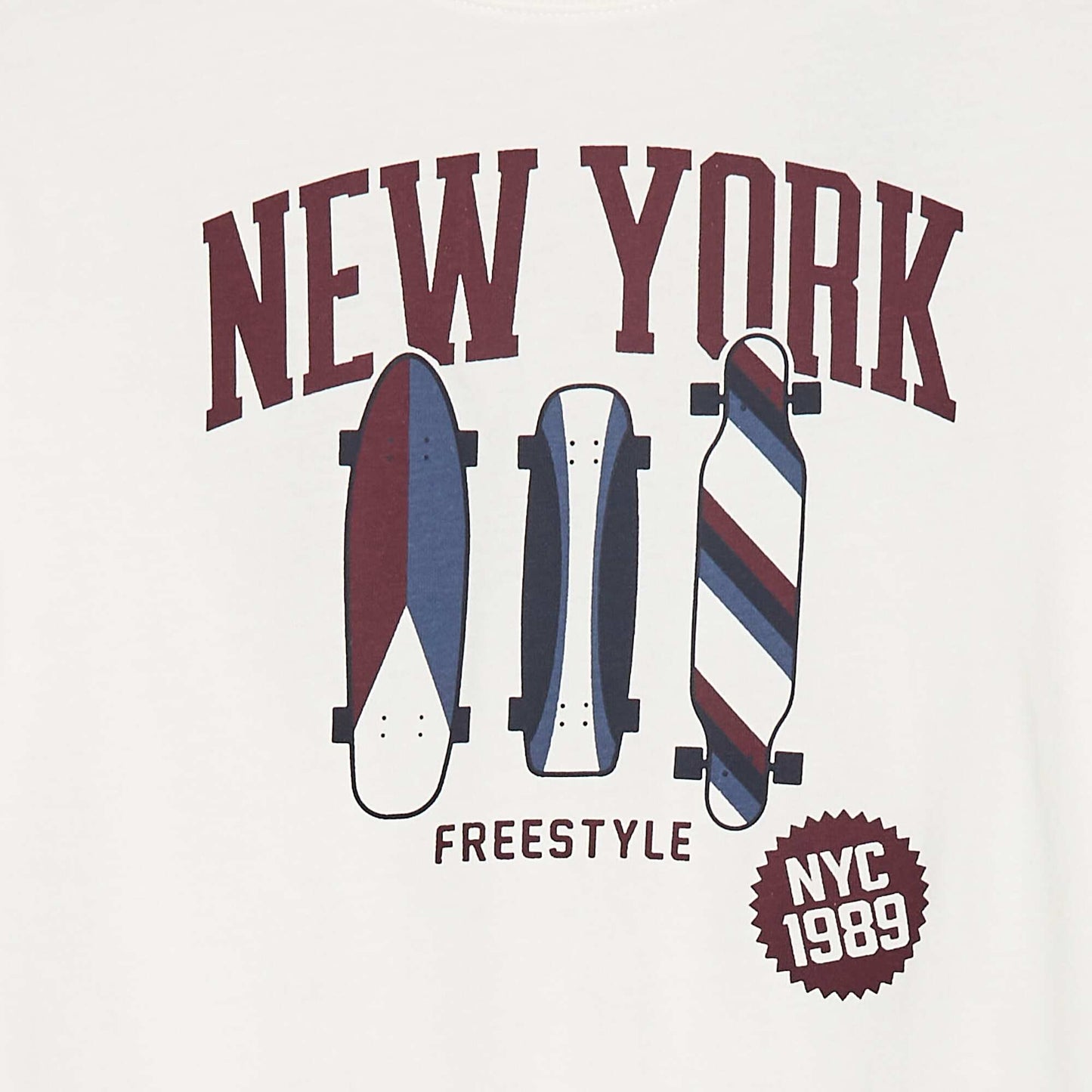 Printed long-sleeved T-shirt WHITE