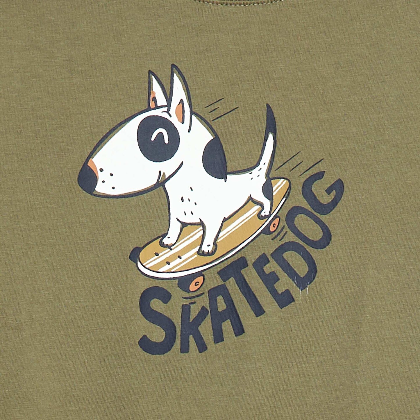 Printed long-sleeved T-shirt KHAKI