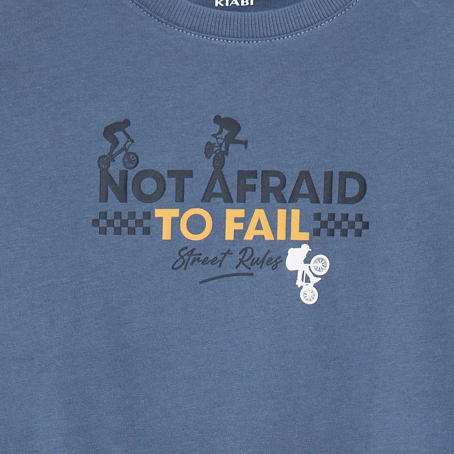 Printed long-sleeved T-shirt BLUE