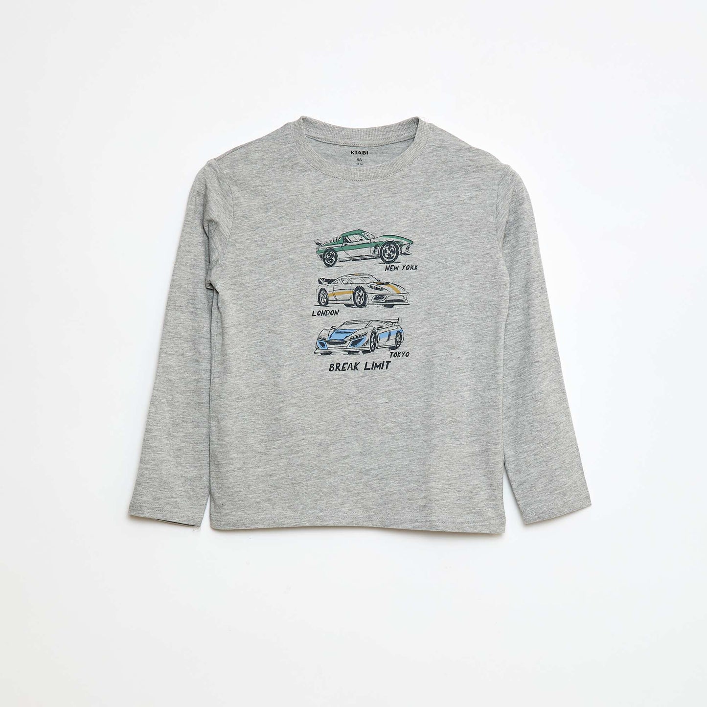 Printed long-sleeved T-shirt GREY