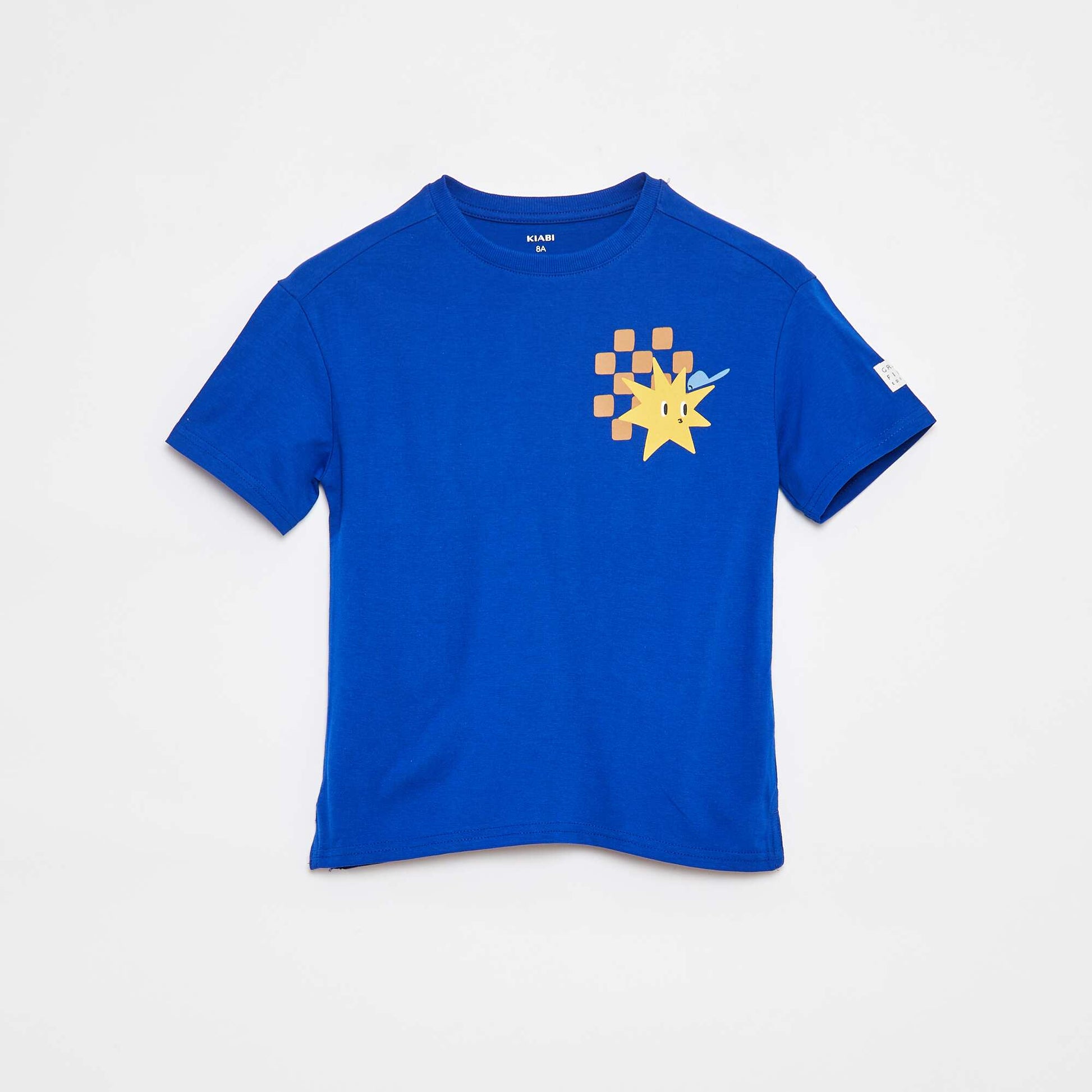 Loose-fit embellished T-shirt - Grafik Edition BLUE