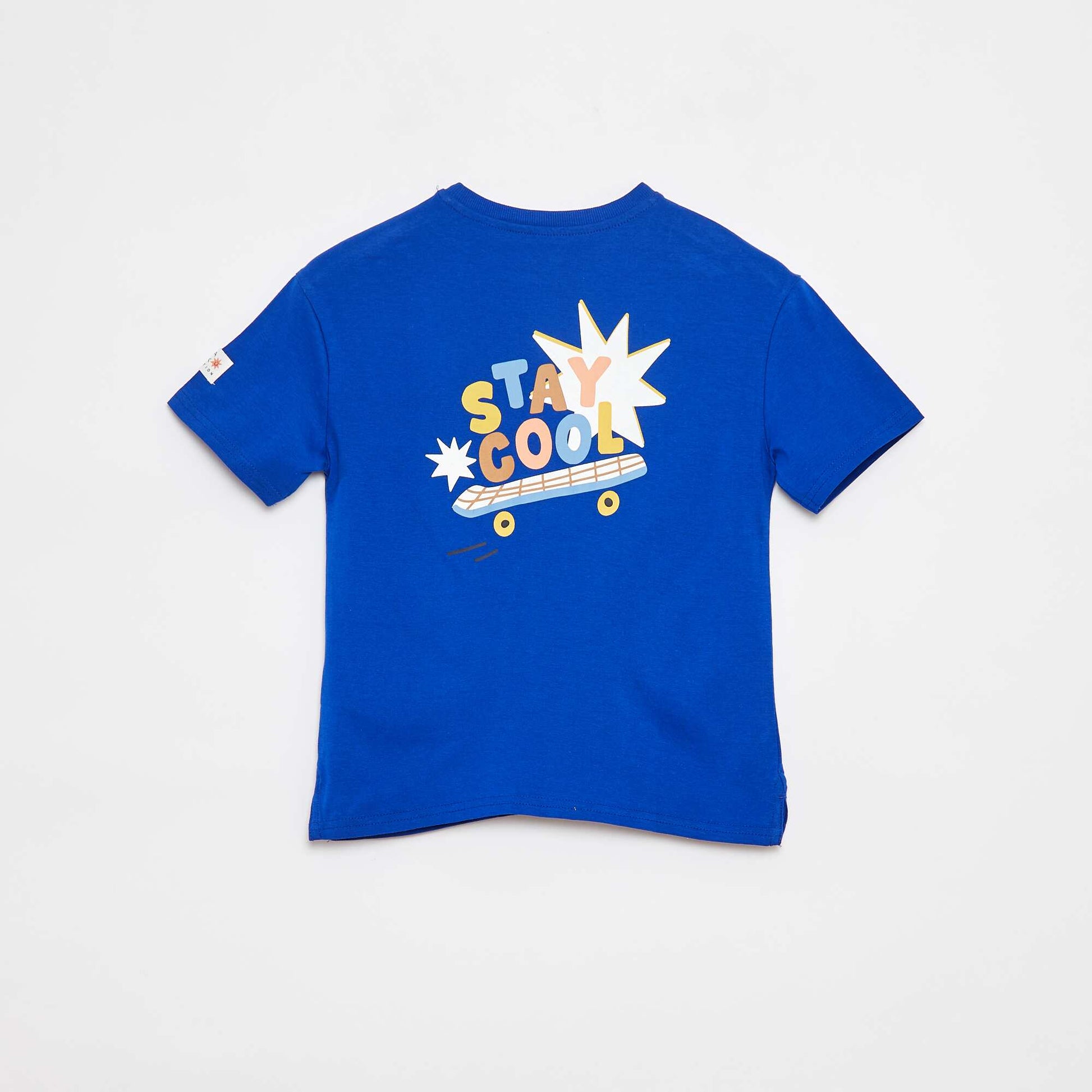 Loose-fit embellished T-shirt - Grafik Edition BLUE