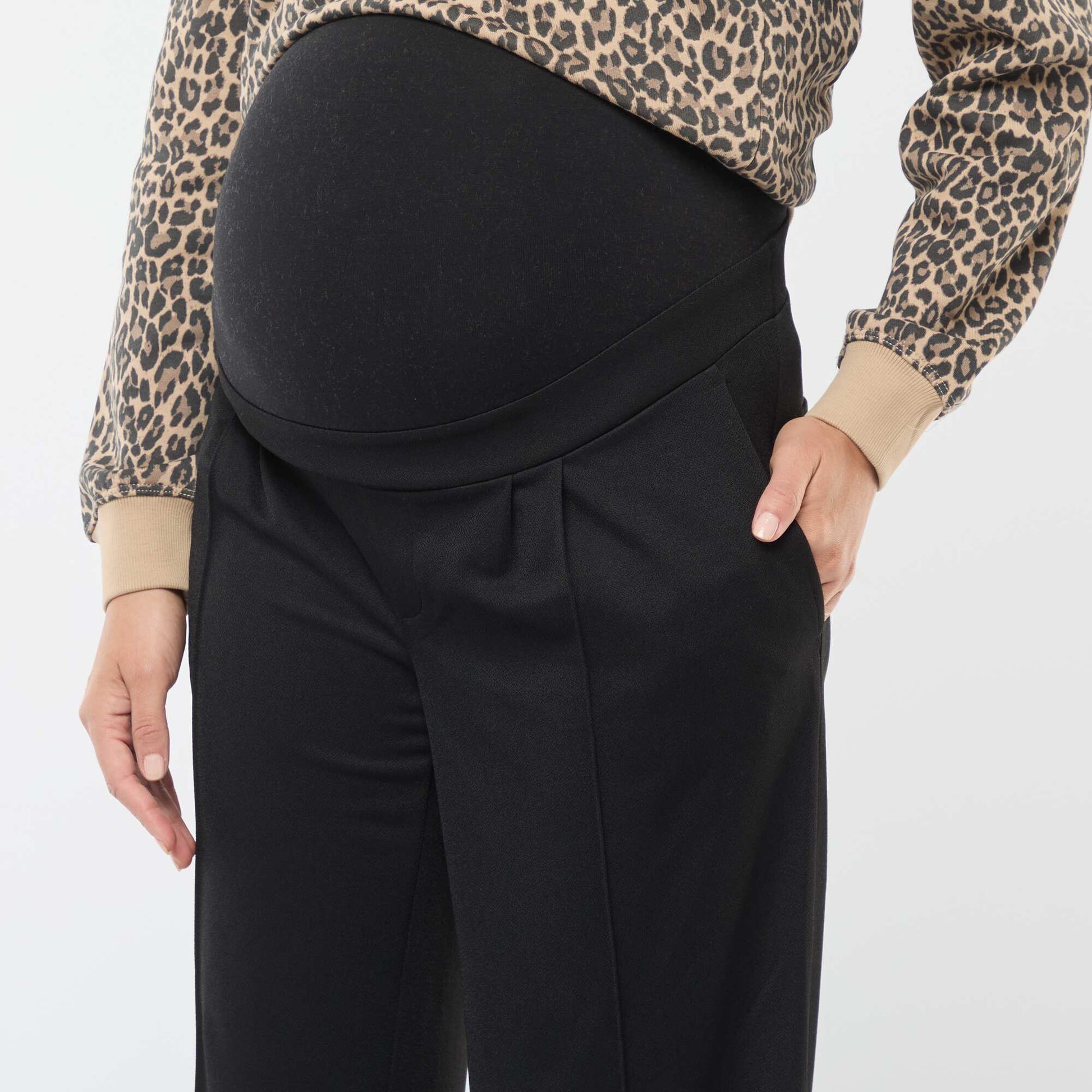 Maternity Straight Leg Trousers BLACK