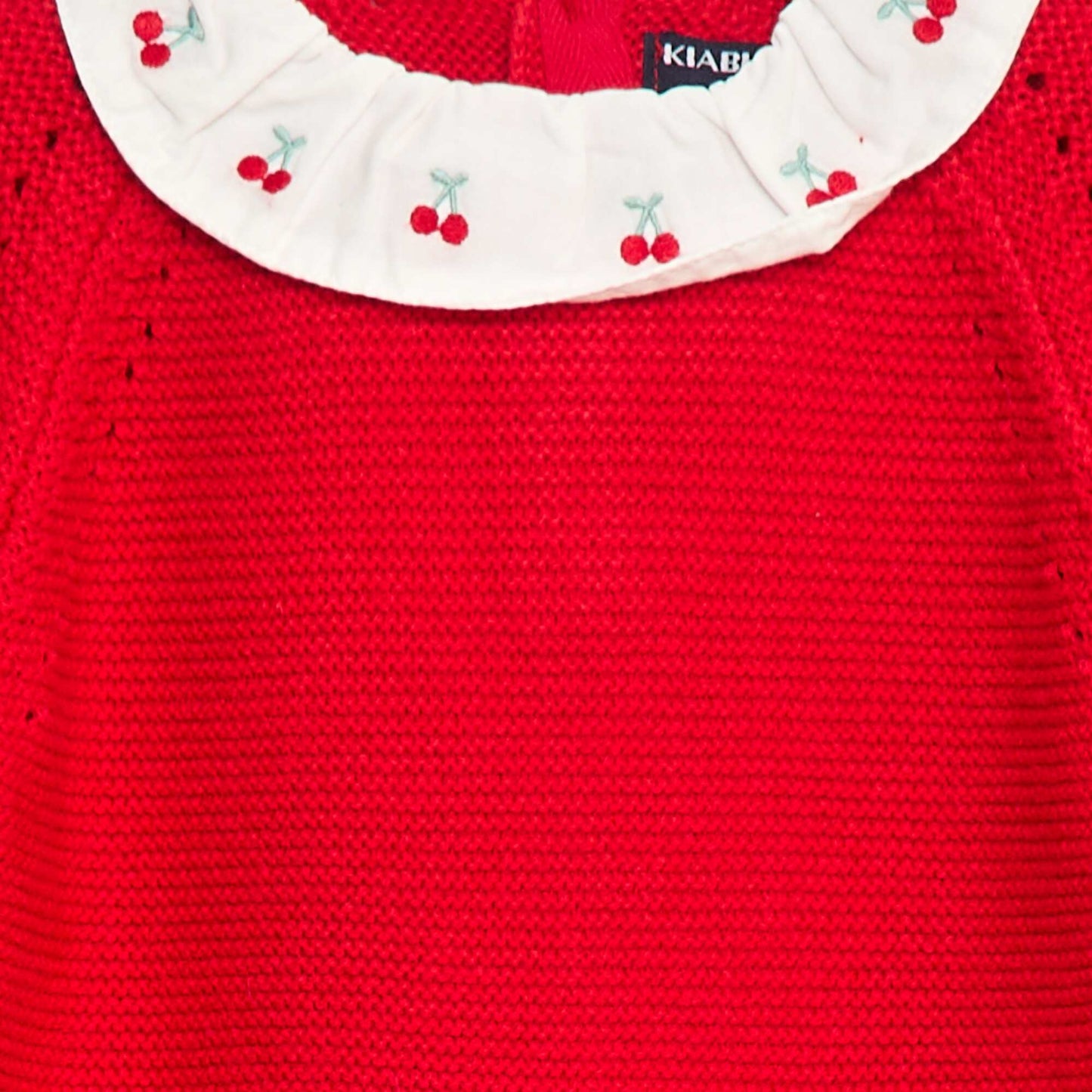 Knit Sweater with Peter Pan Collar RED
