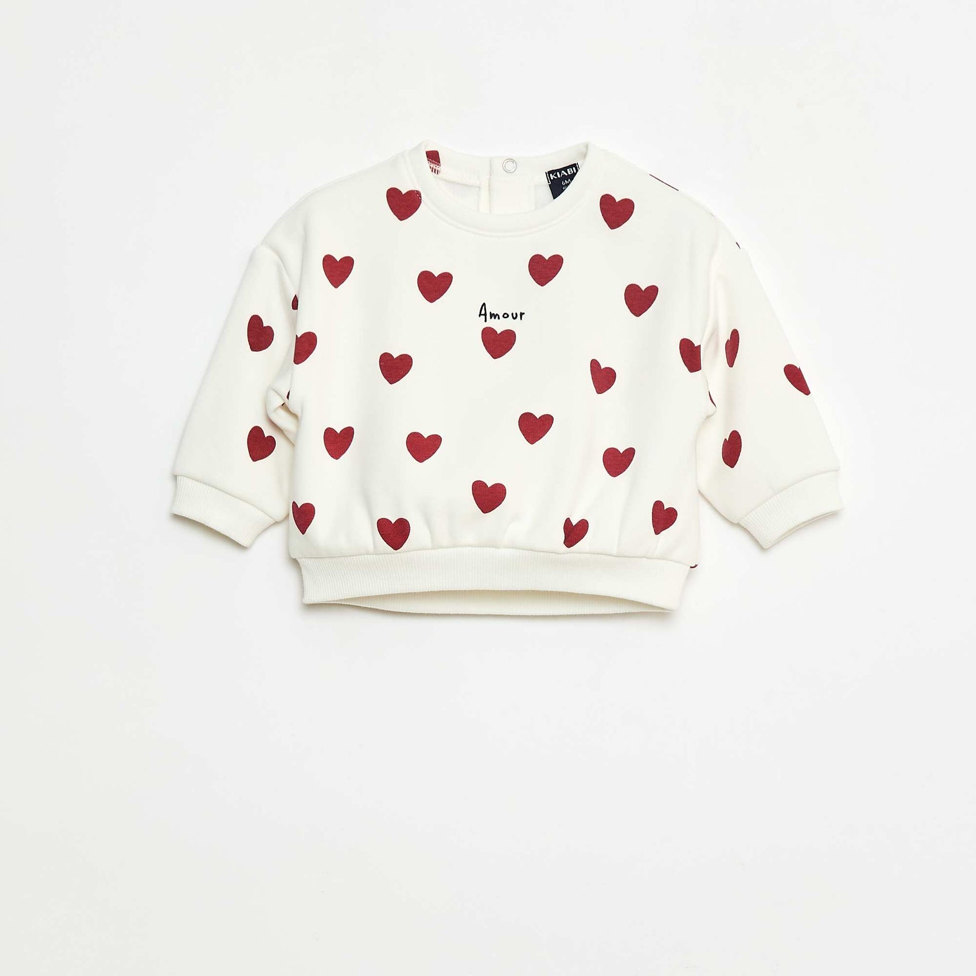 Patterned Fleece Pullover WHITE
