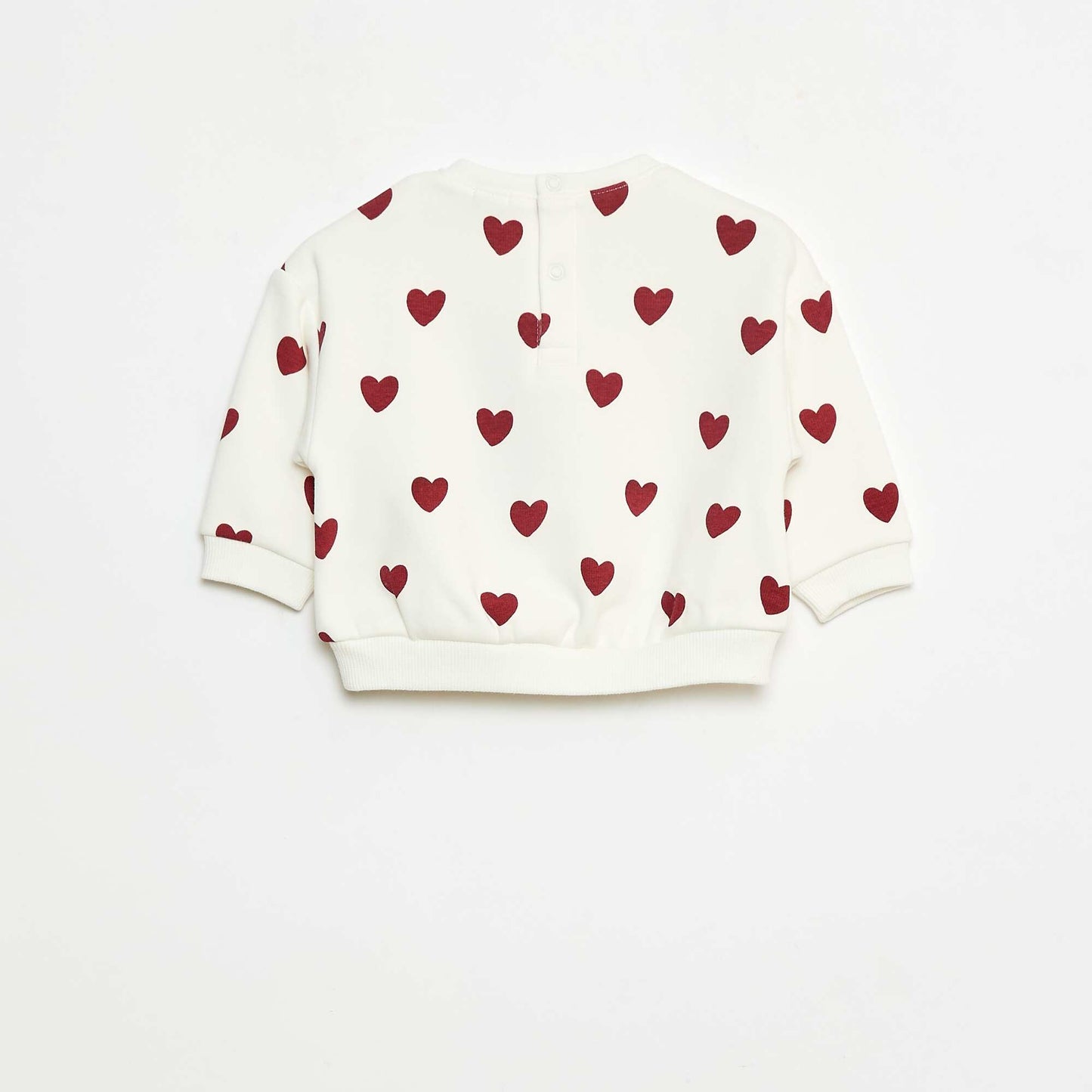 Patterned Fleece Pullover WHITE