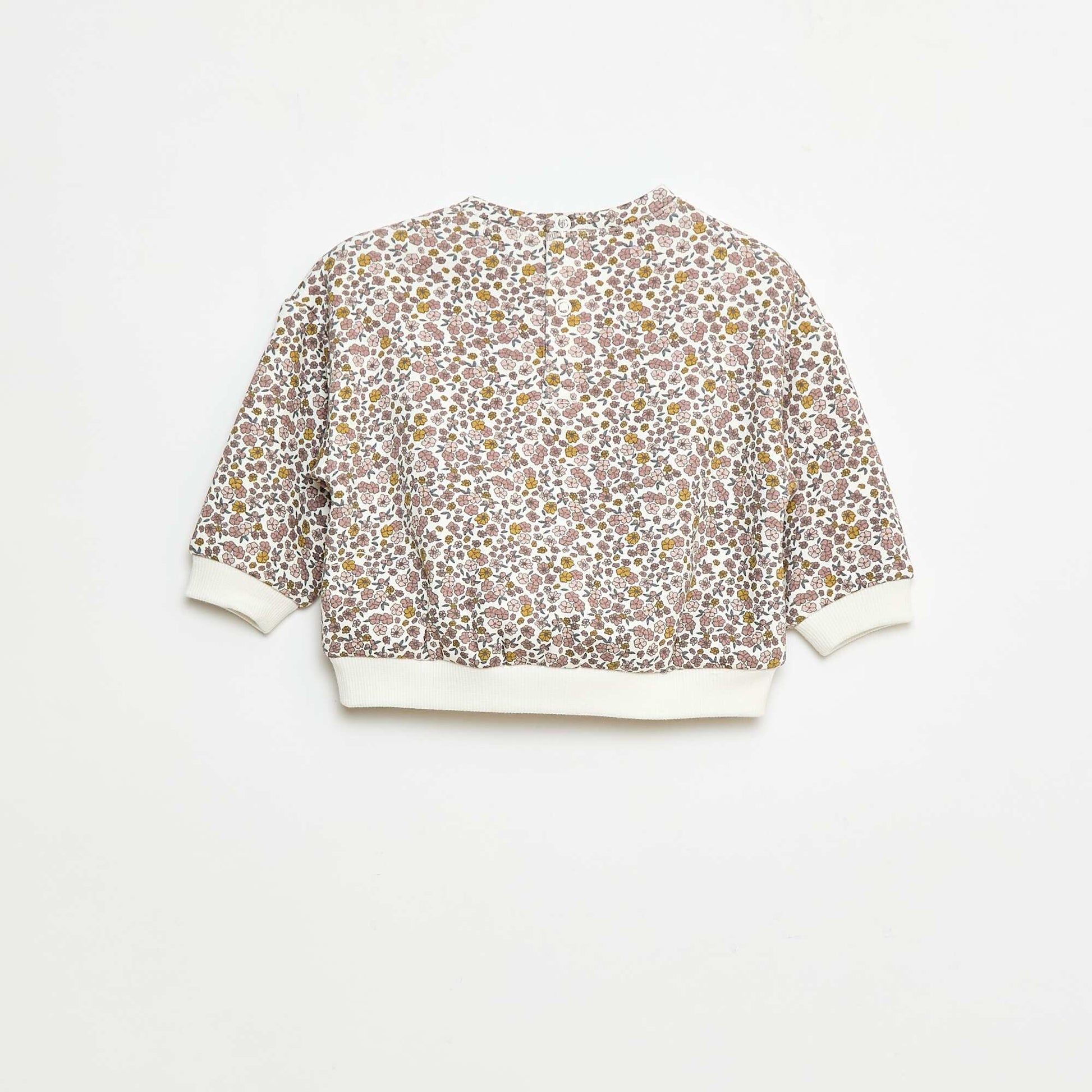 Patterned Fleece Pullover WHITE