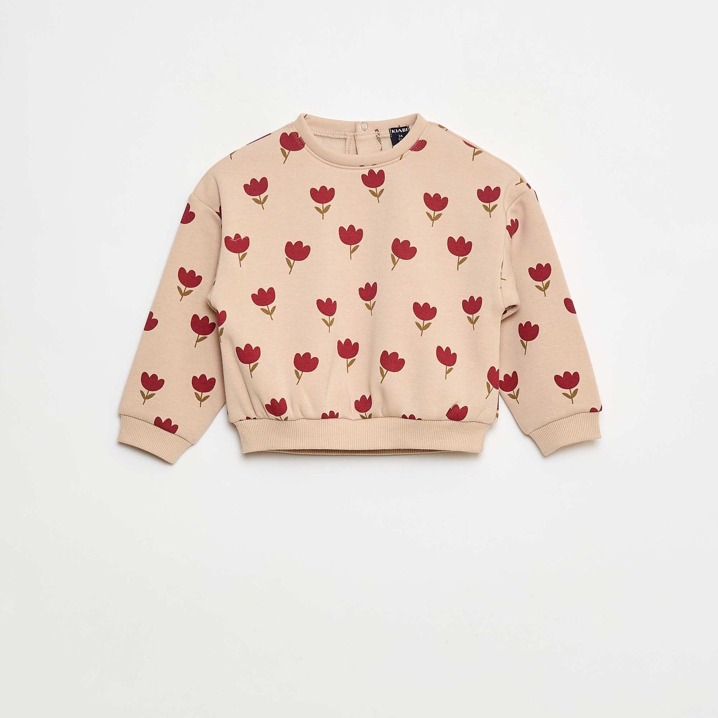 Patterned Fleece Pullover BEIGE