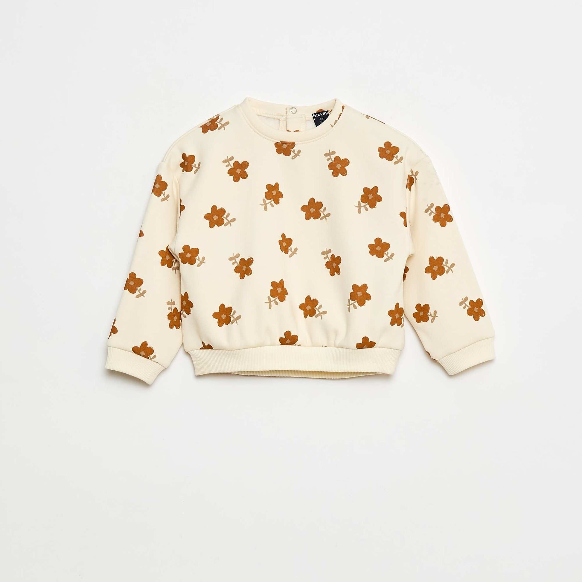 Patterned Fleece Pullover WHITE