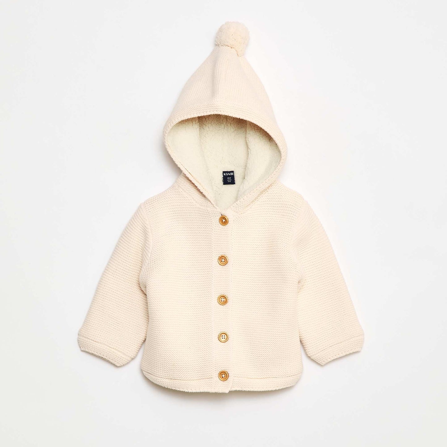 Warm Buttoned Cotton Cardigan WHITE