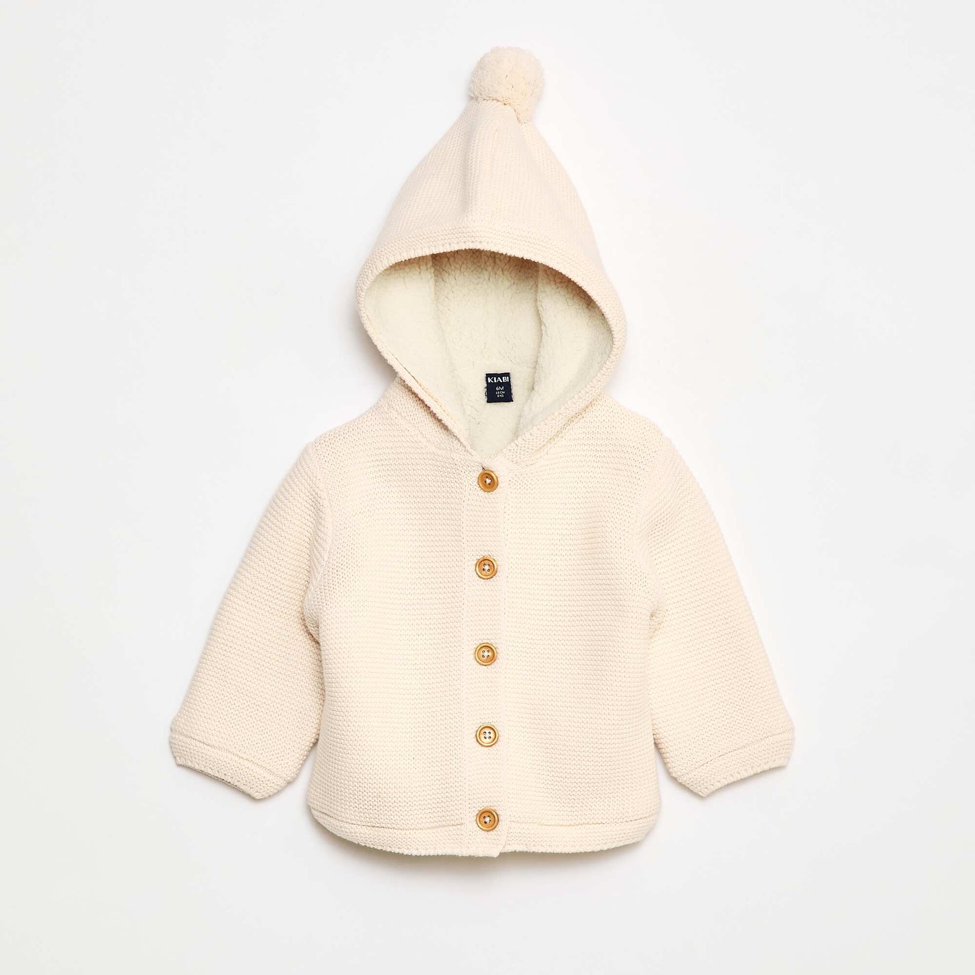 Warm Buttoned Cotton Cardigan WHITE