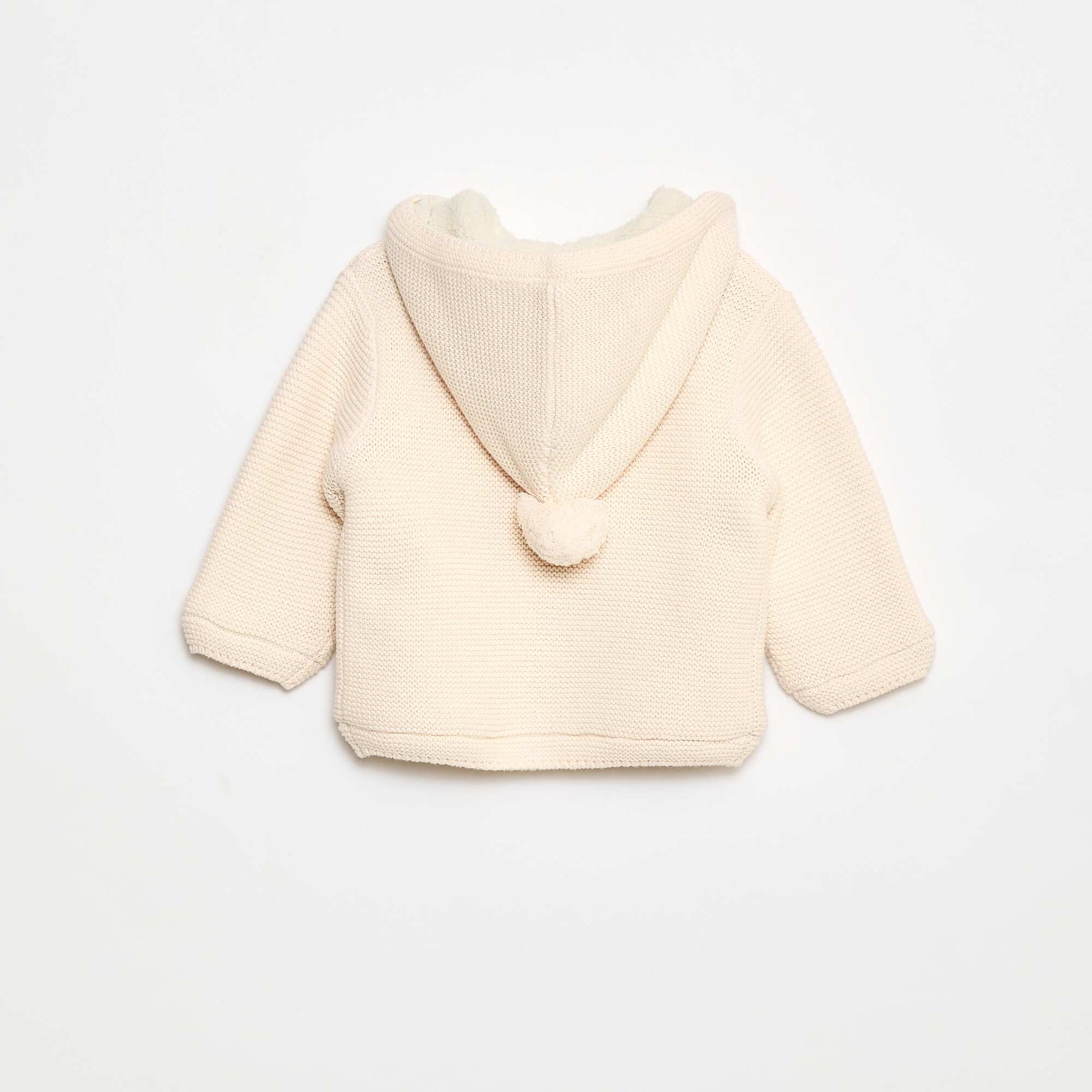 Warm Buttoned Cotton Cardigan WHITE