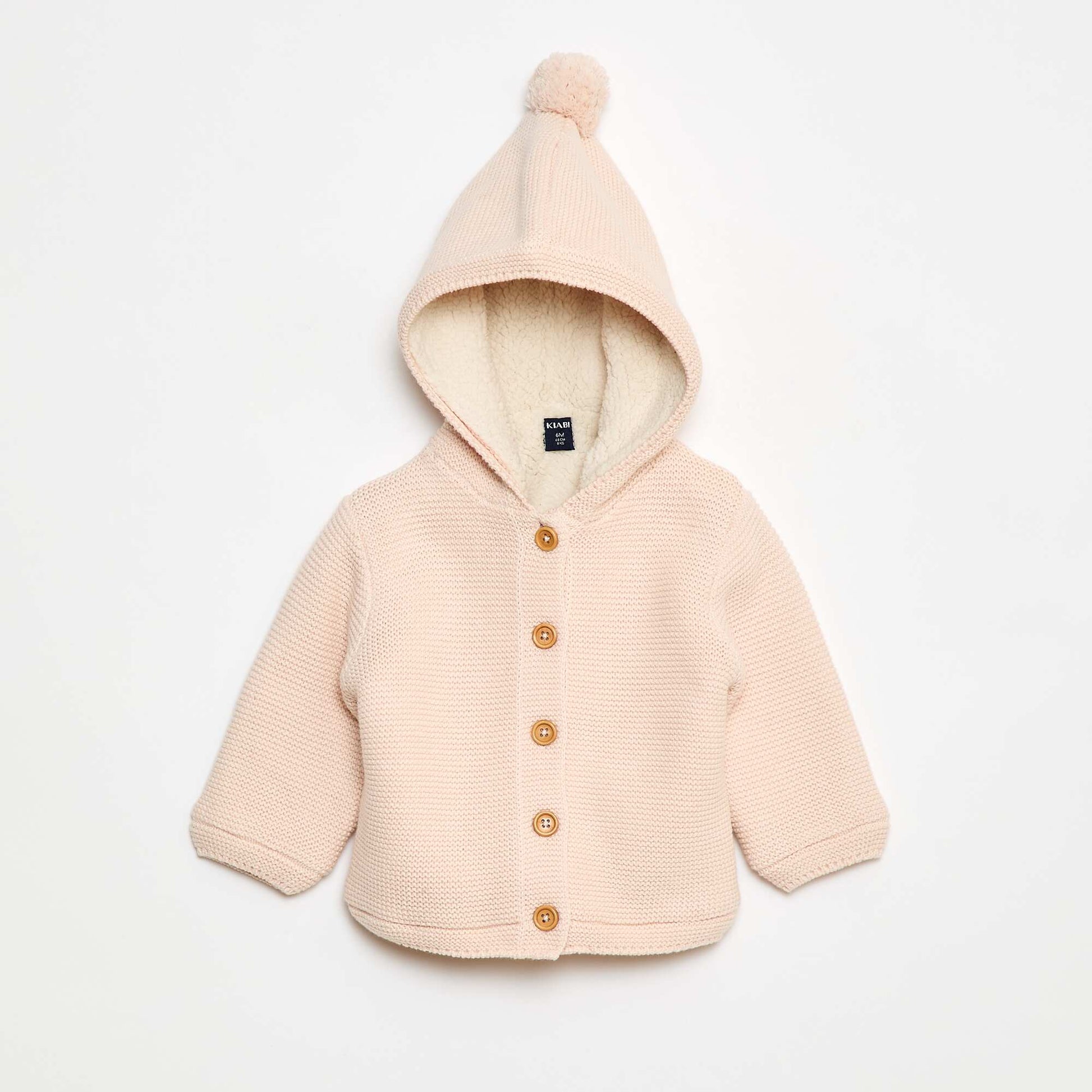 Warm Button-Up Cotton Cardigan PINK