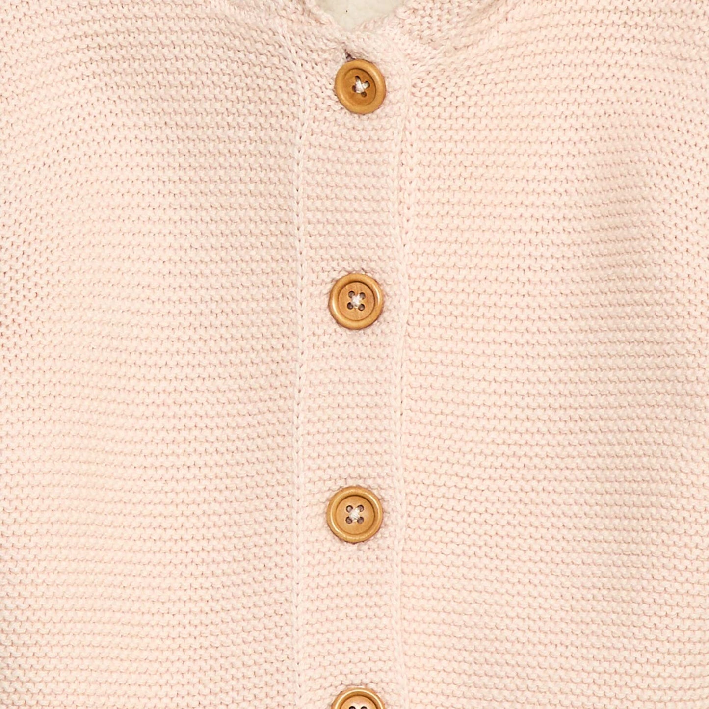Warm Button-Up Cotton Cardigan PINK