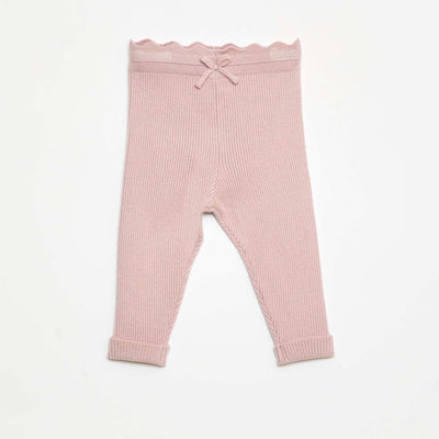 Ribbed Leggings with Decorative Bow PURPLE