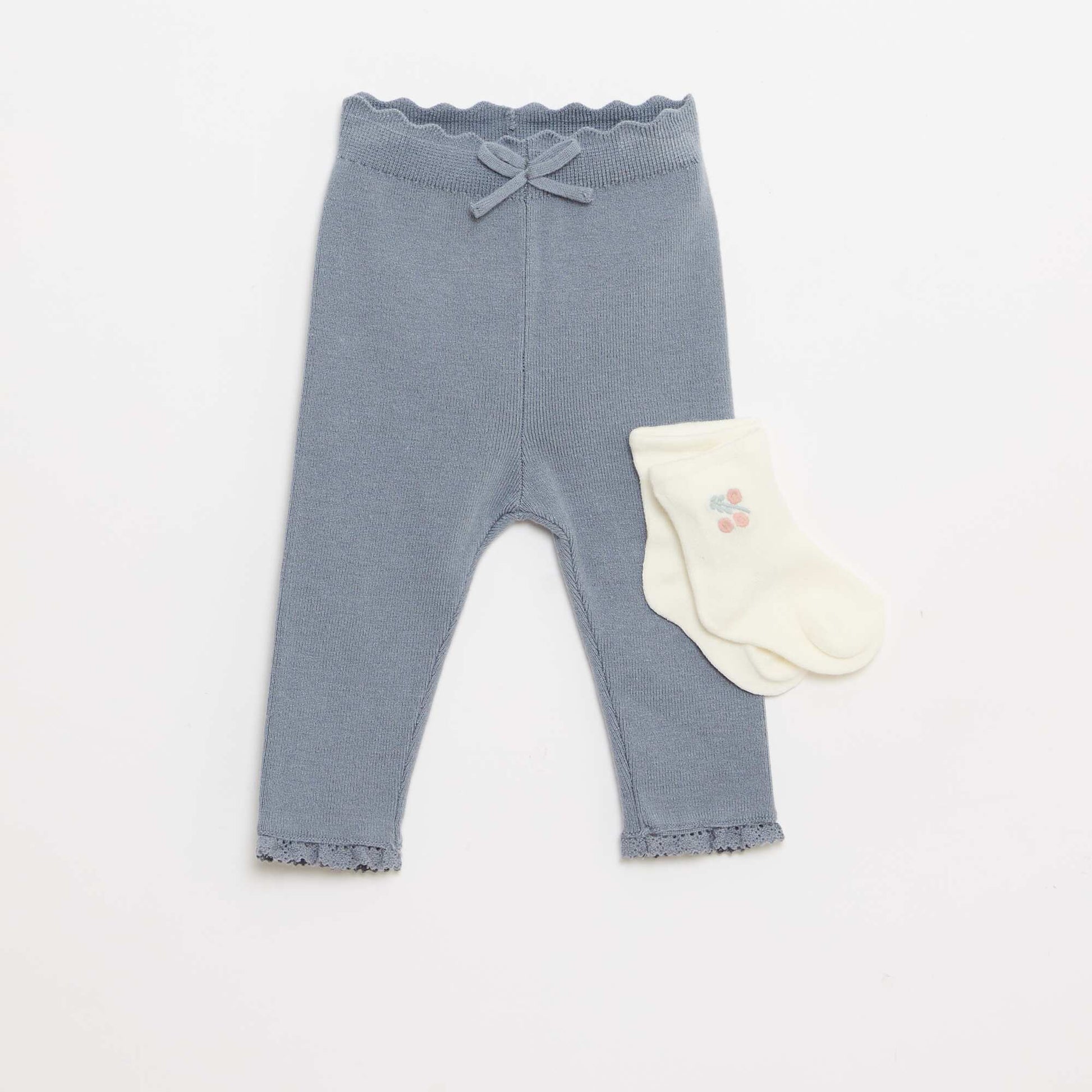 Compact knit leggings BLUE