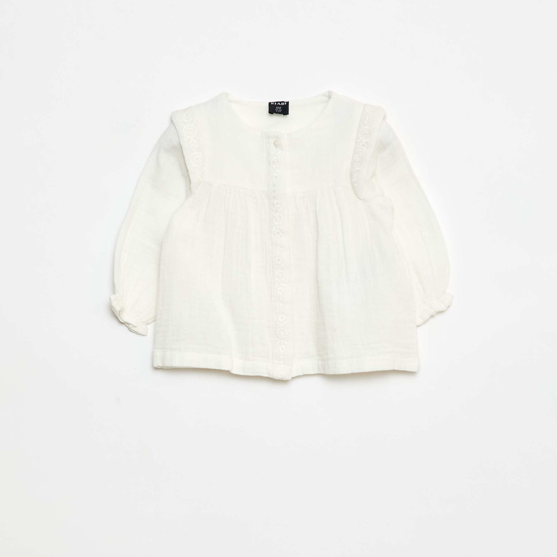 Cotton Gauze Blouse WHITE