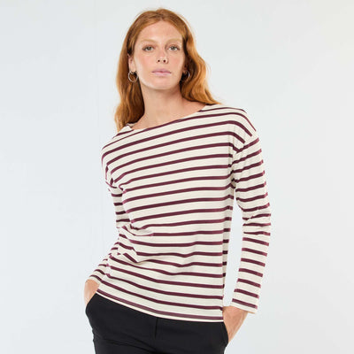 Striped Long-Sleeve Jersey T-Shirt WHITE