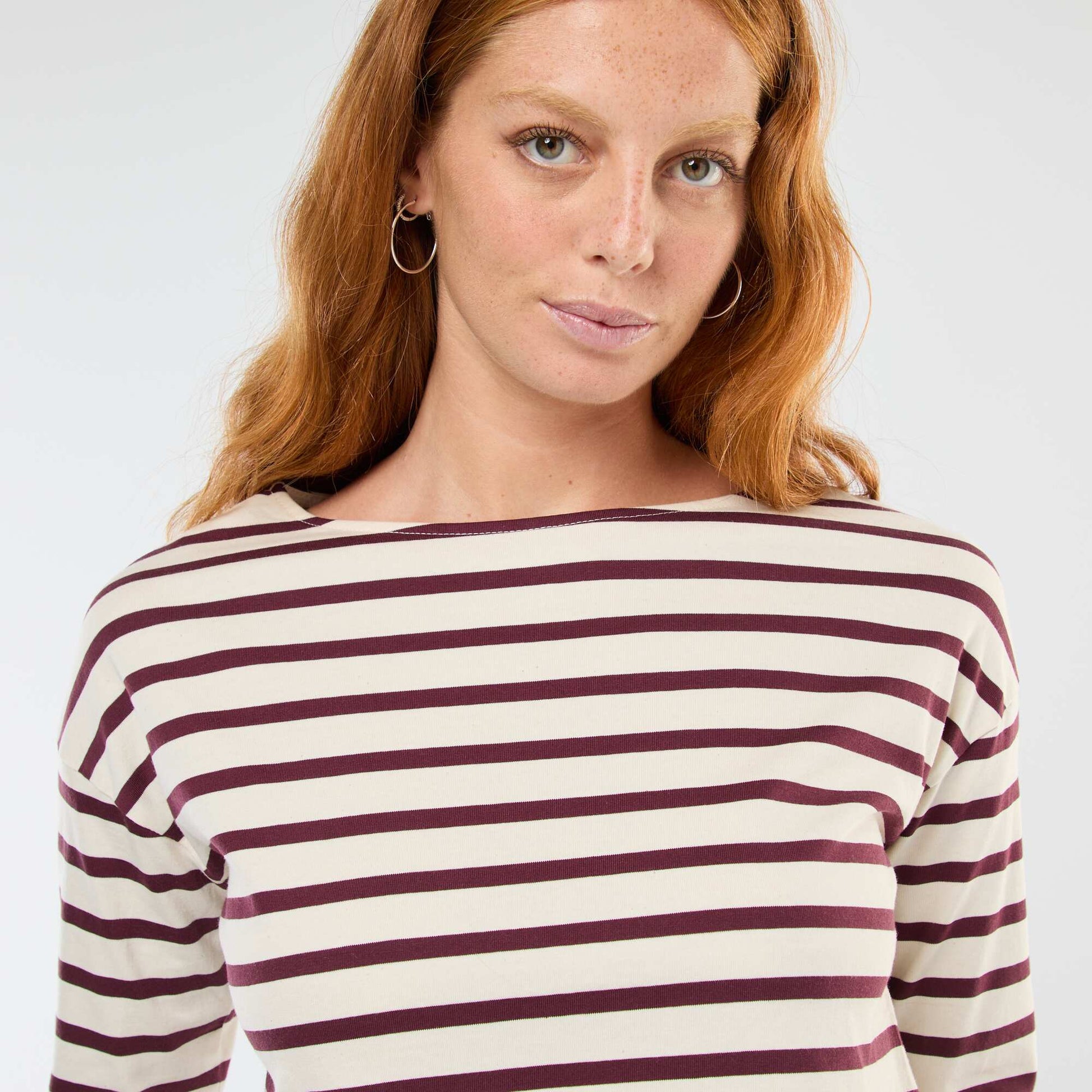 Striped Long-Sleeve Jersey T-Shirt WHITE