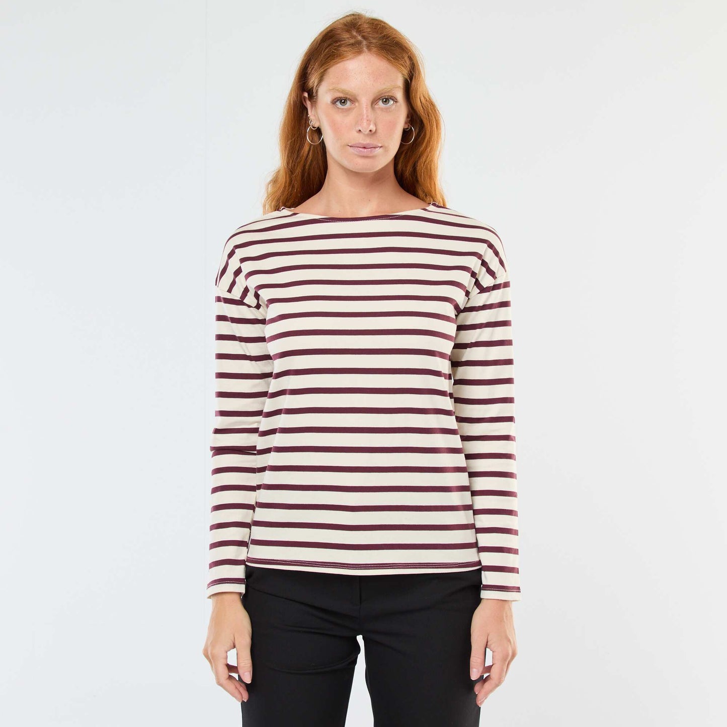 Striped Long-Sleeve Jersey T-Shirt WHITE