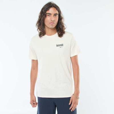 Short-sleeved printed T-shirt with round neck WHITE