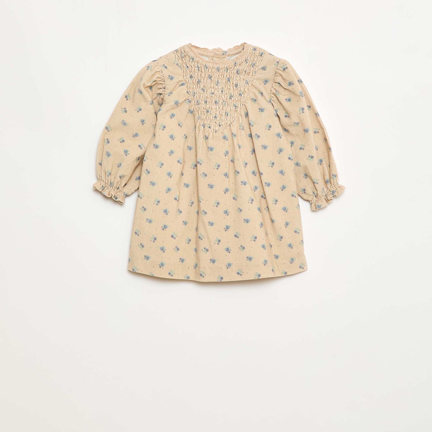 Velvet Pattern Dress BEIGE