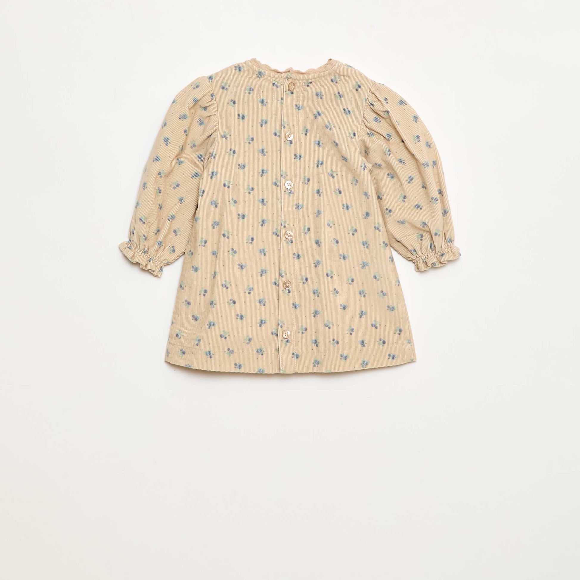 Velvet Pattern Dress BEIGE