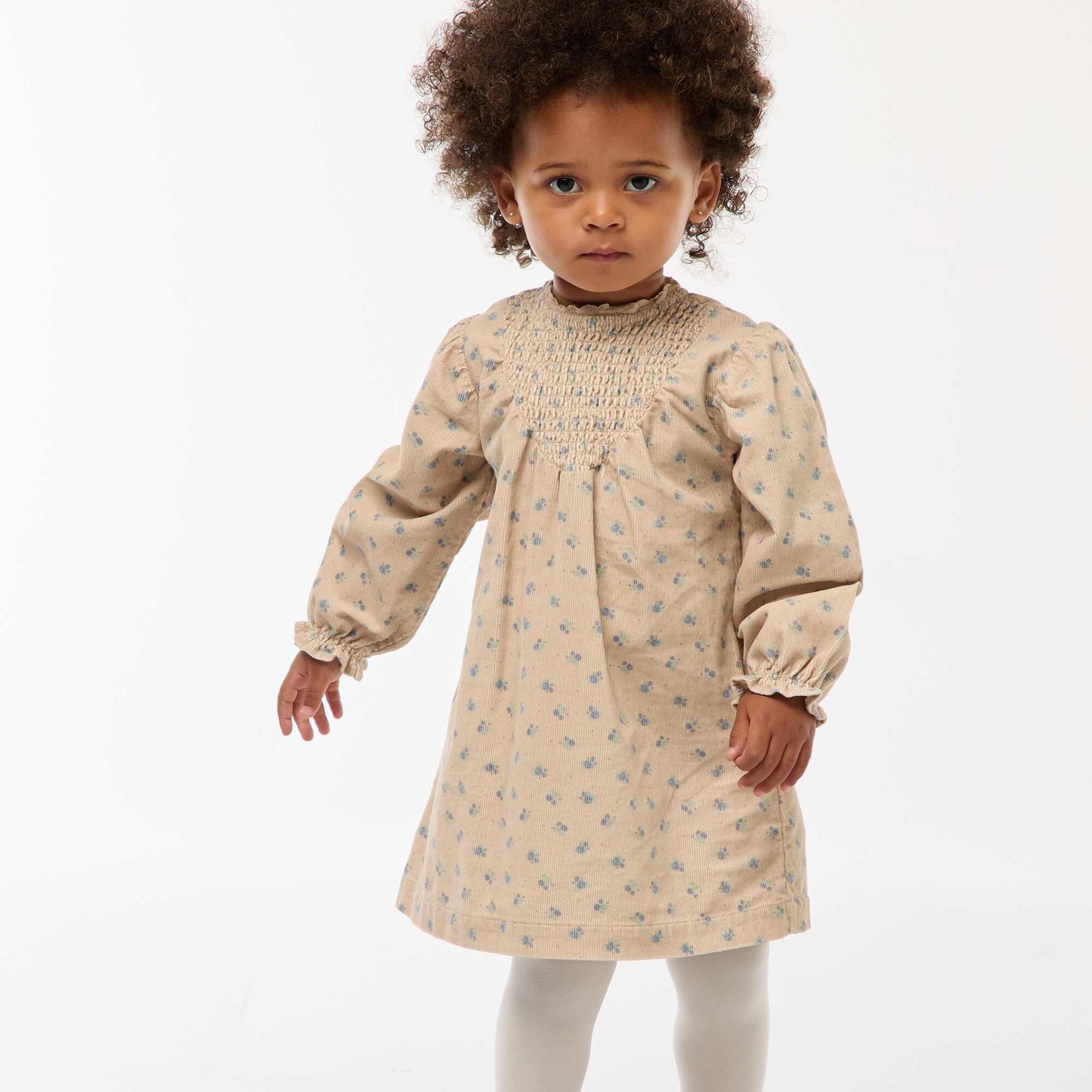 Velvet Pattern Dress BEIGE
