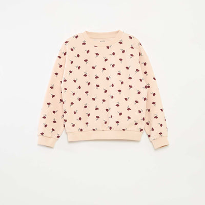 Long-sleeved sweatshirt with print PINK