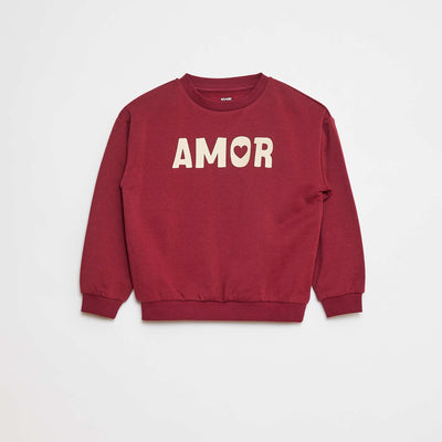 Long-sleeved sweatshirt with print RED