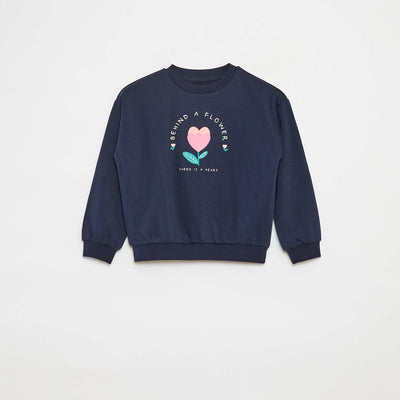 Long-sleeved sweatshirt with print BLUE