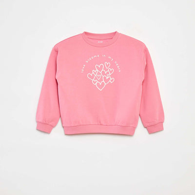 Long-sleeved sweatshirt with print PINK