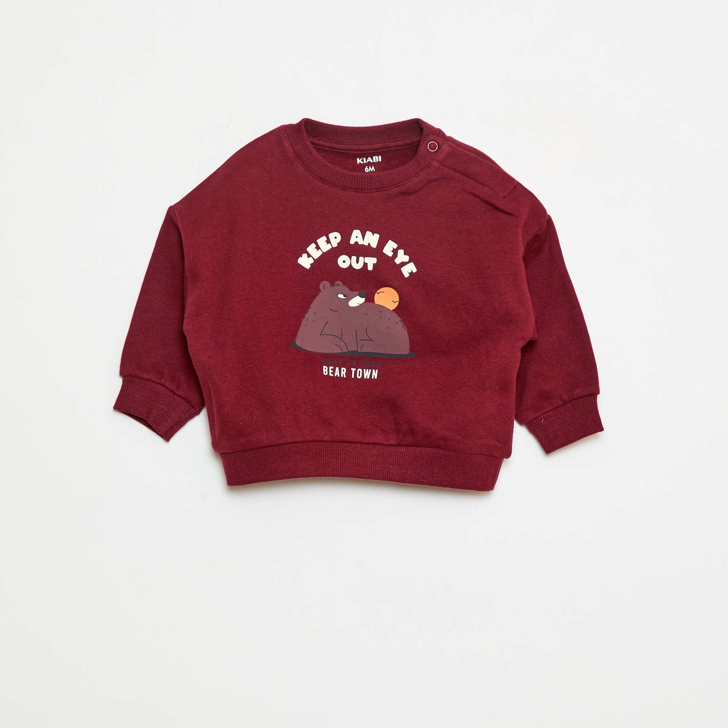 Fleece Sweatshirt with Front Print RED