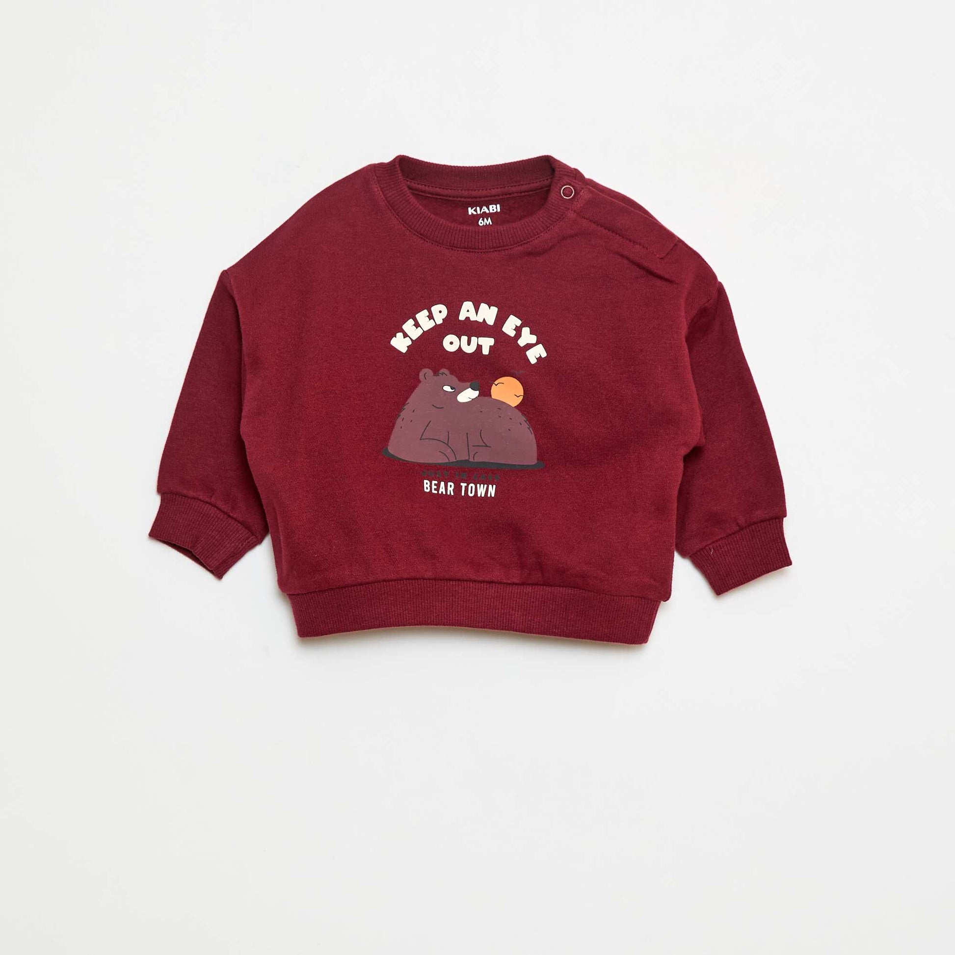 Fleece Sweatshirt with Front Print RED