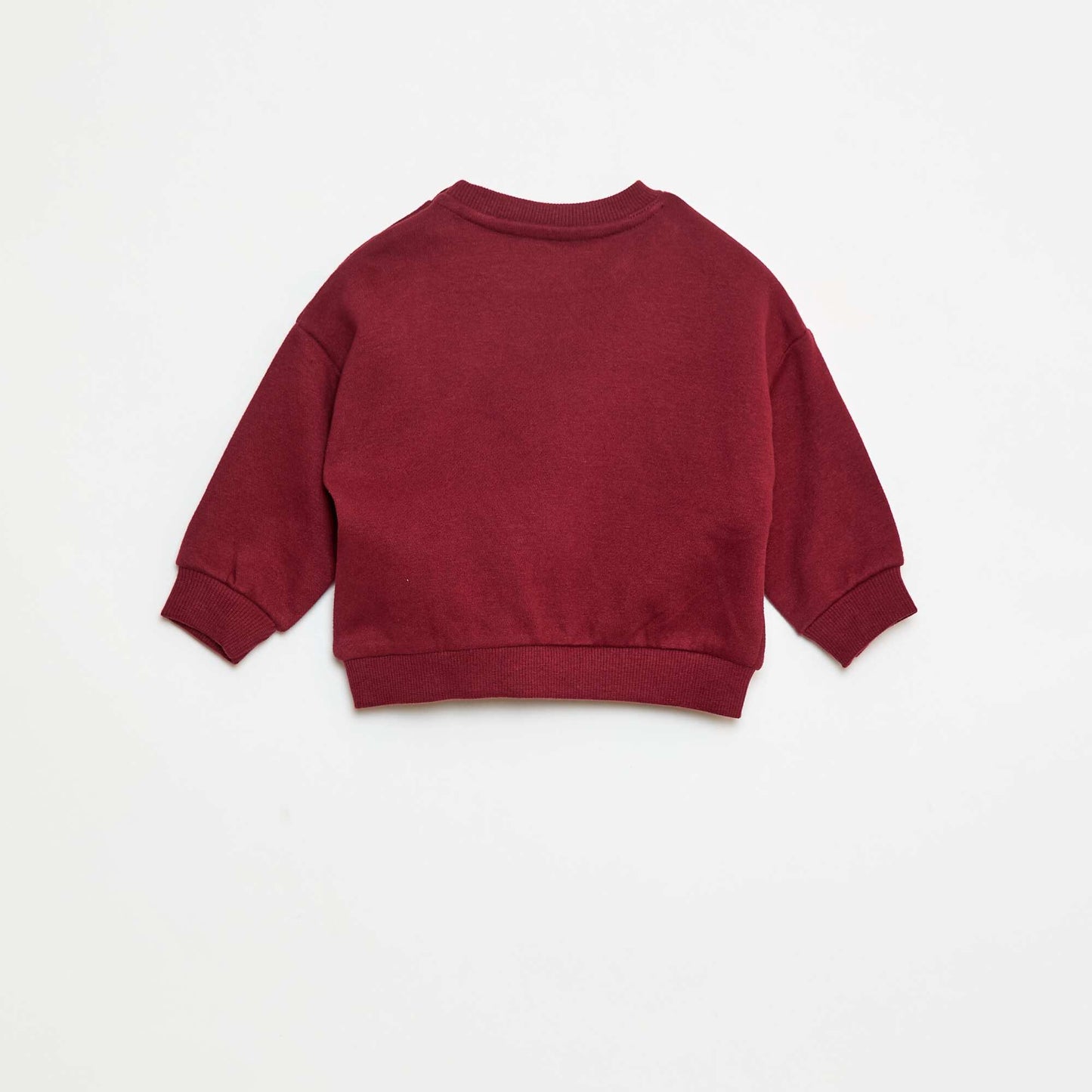 Fleece Sweatshirt with Front Print RED