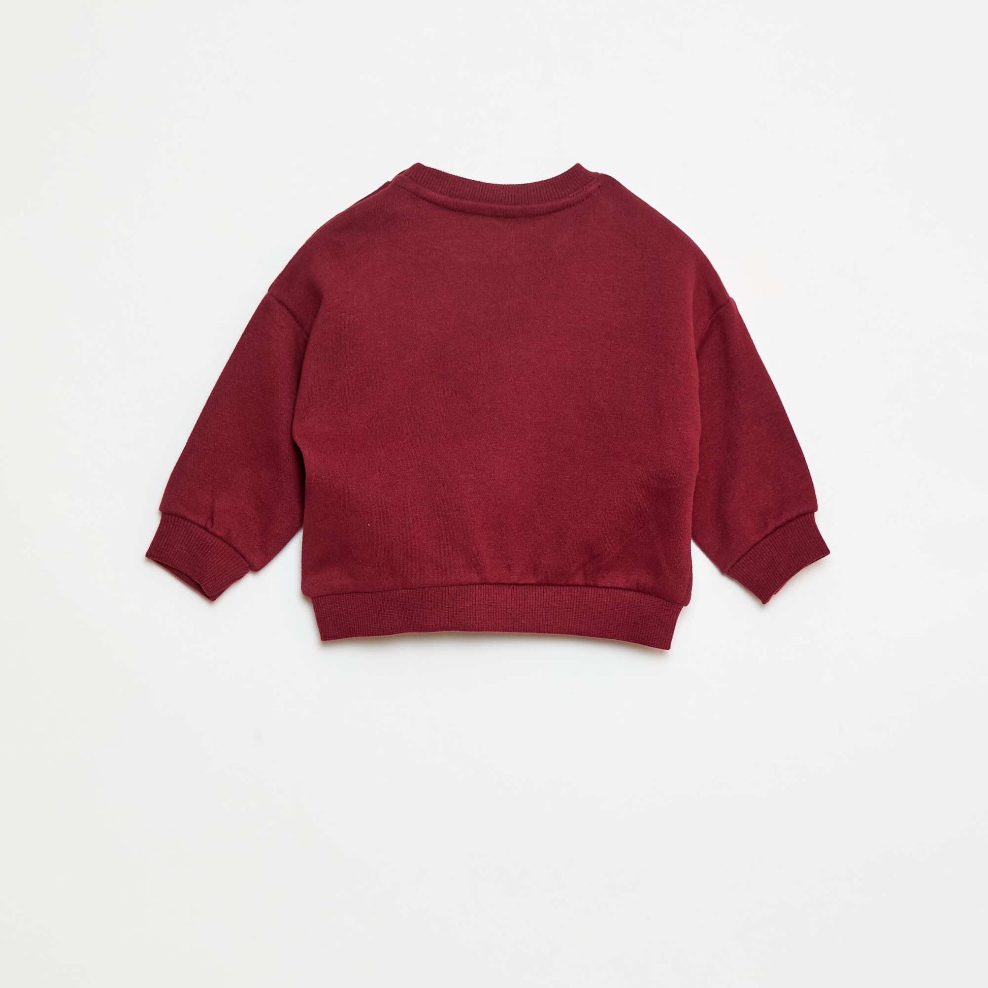Fleece Sweatshirt with Front Print RED